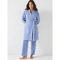 V By Very Waffle Robe - Blue