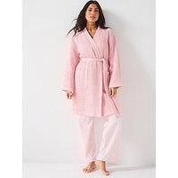 V By Very Waffle Robe - Pink