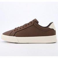 Tommy Hilfiger Tumbled Leather Court Shoes - Brown