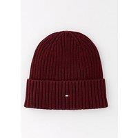 Tommy Hilfiger The Flag Twisted Yarn Beanie Hat - Dark Red