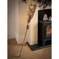 Heaven Sends Witch'S Broom With Lights Halloween Decoration