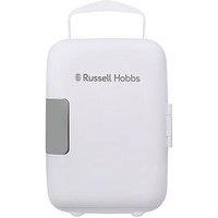 Russell Hobbs Rh4Clr1001 4L Mini Compact Cooler For Drinks And Cosmetics, Retro Style, White & Chrome