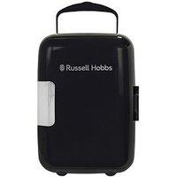Russell Hobbs Rh4Clr1001B 4L Mini Compact Cooler For Drinks And Cosmetics, Retro Style, Black & Chrome