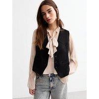 New Look Suedette Waistcoat - Black