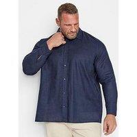 Badrhino Premium Ls Linen Shirt - Navy