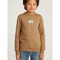 Tommy Hilfiger Boys Monotype 1985 Label Sweatshirt - Dark Beige