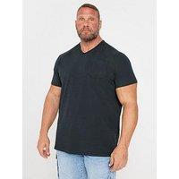 Badrhino V-Neck Textured Pocket T-Shirt - Blue
