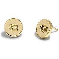 Coach Button Logo Stud Earrings - Gold