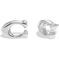 Coach C Logo Stud Earrings - Silver