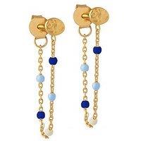 Enamel Copenhagen Lola Marine Earrings, 18Ct Gold Plated 925 Sterling Silver And Enamel