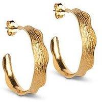 Enamel Copenhagen Large Ane Hoops, 18Ct Yellow Gold Plated 925 Sterling Silver