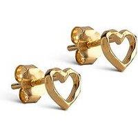 Enamel Copenhagen Heart Studs, 18Ct Yellow Gold Plated 925 Sterling Silver