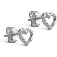 Enamel Copenhagen Heart Studs, 925 Sterling Silver