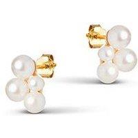 Enamel Copenhagen Mae Studs, 18Ct Yellow Gold Plated 925 Sterling Silver And Pearl