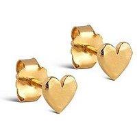 Enamel Copenhagen Heart Studs, 18Ct Yellow Gold Plated 925 Sterling Silver