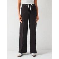 Jdy Eden Midi Waist Wide Leg Pant - Black