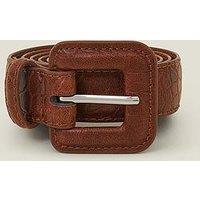 Accessorize Faux Croc Square Buckle Belt