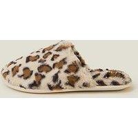 Accessorize Faux Fur Mule - Leopard