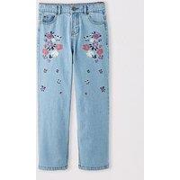 V By Very Girls Floral Embroidered Jean - Blue