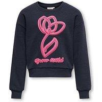 Only Kids Girls Grow Wild Sweat - Navy