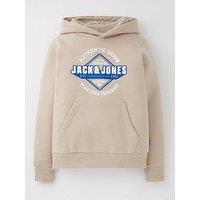Jack & Jones Junior Boys 2 Colour Logo Sweat Hoodie - Moonbeam - Beige