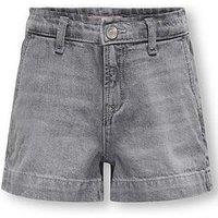Only Kids Girls Comet Wide Leg Denim Shorts - Medium Grey Denim