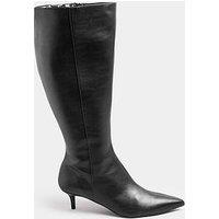 Long Tall Sally Knee High Pointed Pu Boot - Black