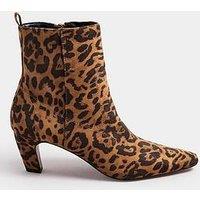 Yours Mid Heel Leopard Ankle Boot