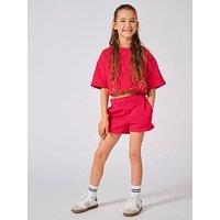 Only Kids Girls Co-Ord Sweat Shorts - Raspberry
