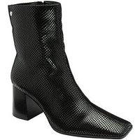 Ravel Meldon Square Toe Heeled Boot - Black Snake