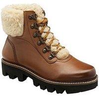 Ravel Clyde Leather Fur Lined Hiker Ankle Boot - Tan