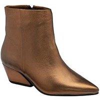 Ravel Hawick Leather Heeled Ankle Boot - Bronze