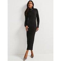 V By Very Textured Cut Out Bodycon Dress - Black