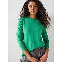 Everyday Relaxed Crew Neck Jumper - Green