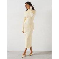 V By Very Textured Cut Out Bodycon Dress - Yellow