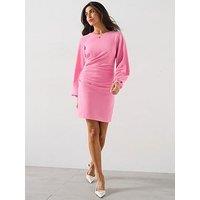 V By Very Ruched Side Mini Dress - Pink