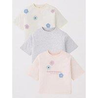 V By Very Girls 3 Pack Floral T-Shirts - Multi
