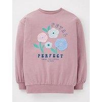 V By Very Girls Petal Perfect Longline Sweatshirt - Multi