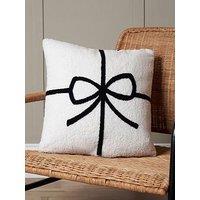 Very Home Christmas Bow Tufted Cushion