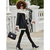 Sosandar Pu Shearling Jacket - Black
