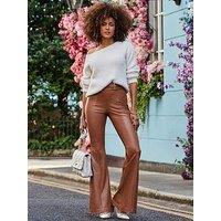 Sosandar Pu Wide Hem Flare - Brown