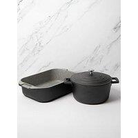 Masterclass 2-Piece Cast Aluminium Cookware Set &Ndash; Includes Casserole Dish And Roasting Pan