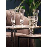 Mikasa Salerno Set Of 4 Short-Stemmed Crystal Champagne Flutes