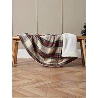 Very Home Christmas Check Sherpa Throw