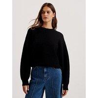 Ted Baker Tedtyy Jacquard Knitted Crew Neck Sweater - Black