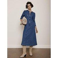 Mint Velvet Puff Sleeve Denim Midi Dress
