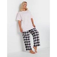 Yours Curve Check Pj Set - Pink