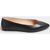Yours Extra Wide Fit Pu Flat Point Shoe - Black