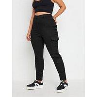 Yours Curve Cargo Pocket Jegging - Black