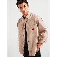 Hugo Erato Relaxed Fit Overshirt - Beige